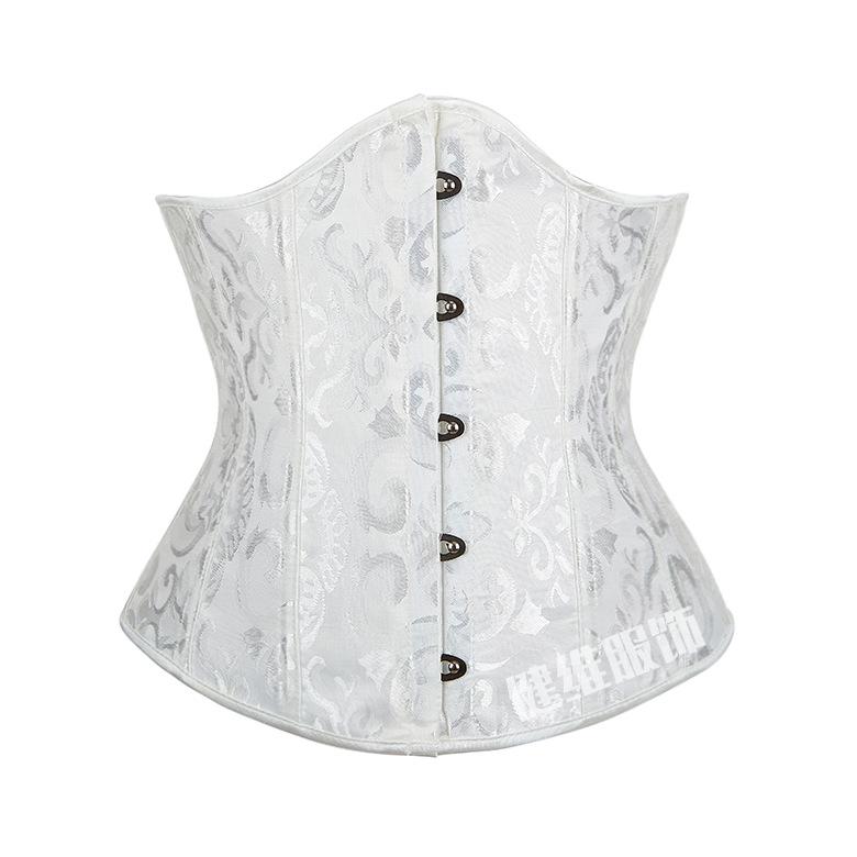 Retro Floral Taillenformer Korsett mit Bauchkontrolle und mehrfarbigem Jacquardmuster