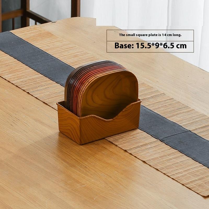 1/2Pcs Japanese Imitation Wood Grain Snack Dish Food Grade Pp Material Vegetable Dish Fruit Dish Kitchen Bowl Dish Dinnerware