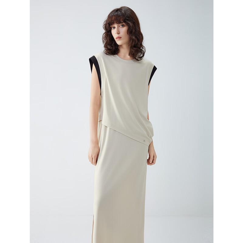 ELLE Faux Two-Piece Patchwork A-line Dress