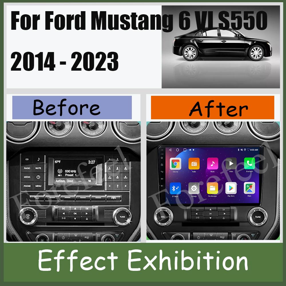 Android 14 For Ford Mustang 6 VI S550 2014 - 2025 Car Radio Multimedia Video Player Stereo Carplay Navigation GPS WIFI QLED DVD