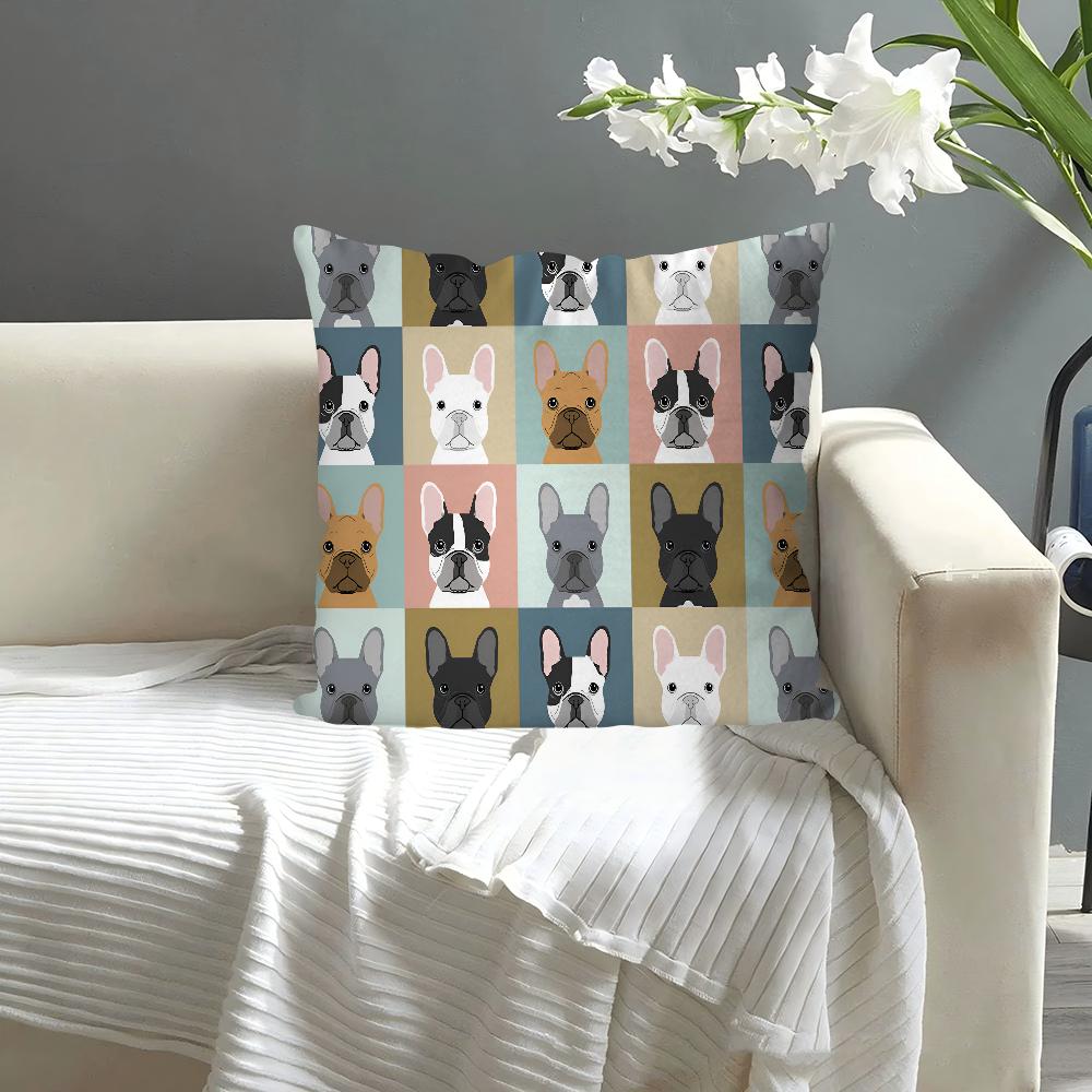 Bulldog Badewannenkissenbezug Quadratisches Kissen Schlafzimmer Sofa Freizeit Komfort Kissen Auto Wohnzimmer Heimdekoration
