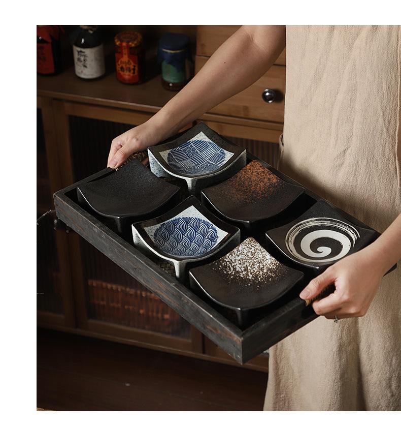 Small Ceramic Plate Barbecue Dipping Sashimi Sushi Soy Sauce Dishes Home Desktop Snack Fruit Dessert Plates
