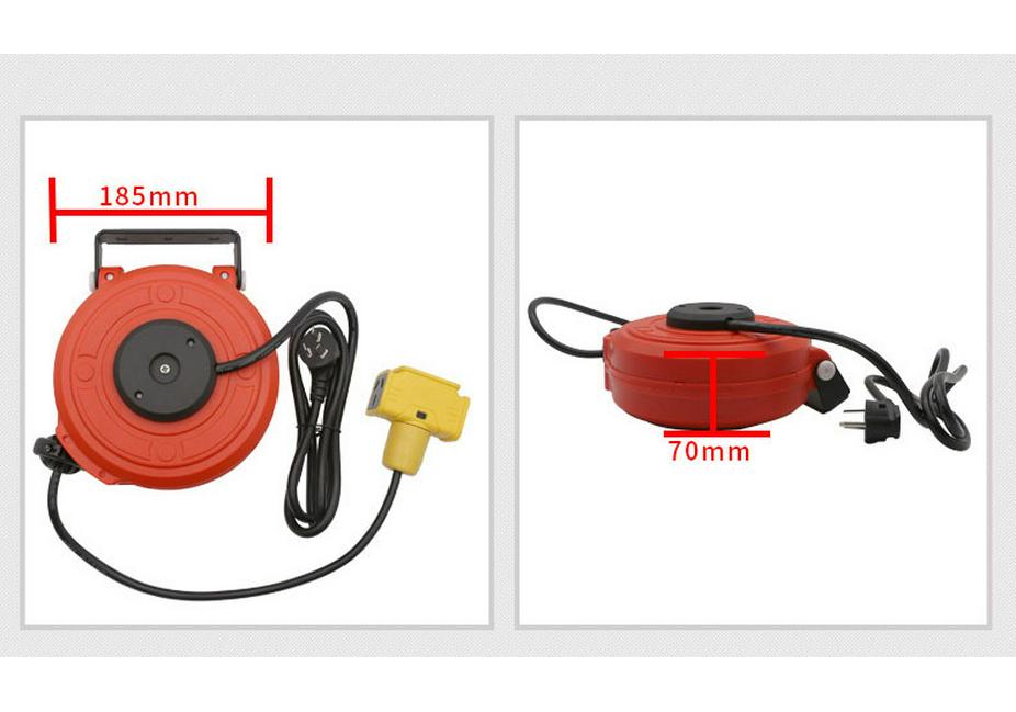 Automatic Electric Drum Retractable Cord Reel: Waterproof Socket & Mini Wire Winder