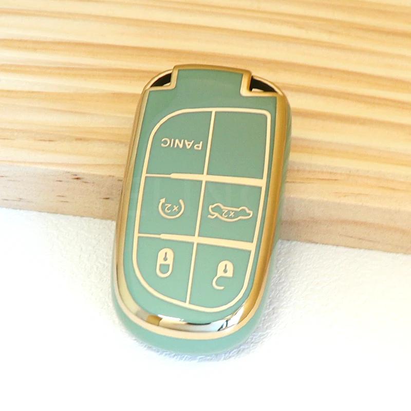 New TPU Car Remote Key Case Cover Shell, For Jeep Renegade Grand Cherokee Dodge Ram Charger 1500 Challenger Chrysler 300C Travel