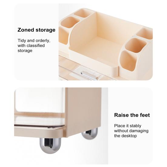 Makeup Organizer with Double Drawers Large Capacity Cosmetic Storage Box Bathroom Countertop Organizer