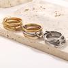 Stainless Steel Multi-Layer Band Ring - European/American Style Titanium Hand Jewelry