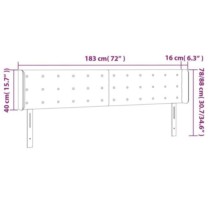 VidaXL Tête de Lit à LED Meuble de Chambre à Coucher Accessoire de Lit Double Tête de Cadre de Lit Intérieur Bleu 3123690