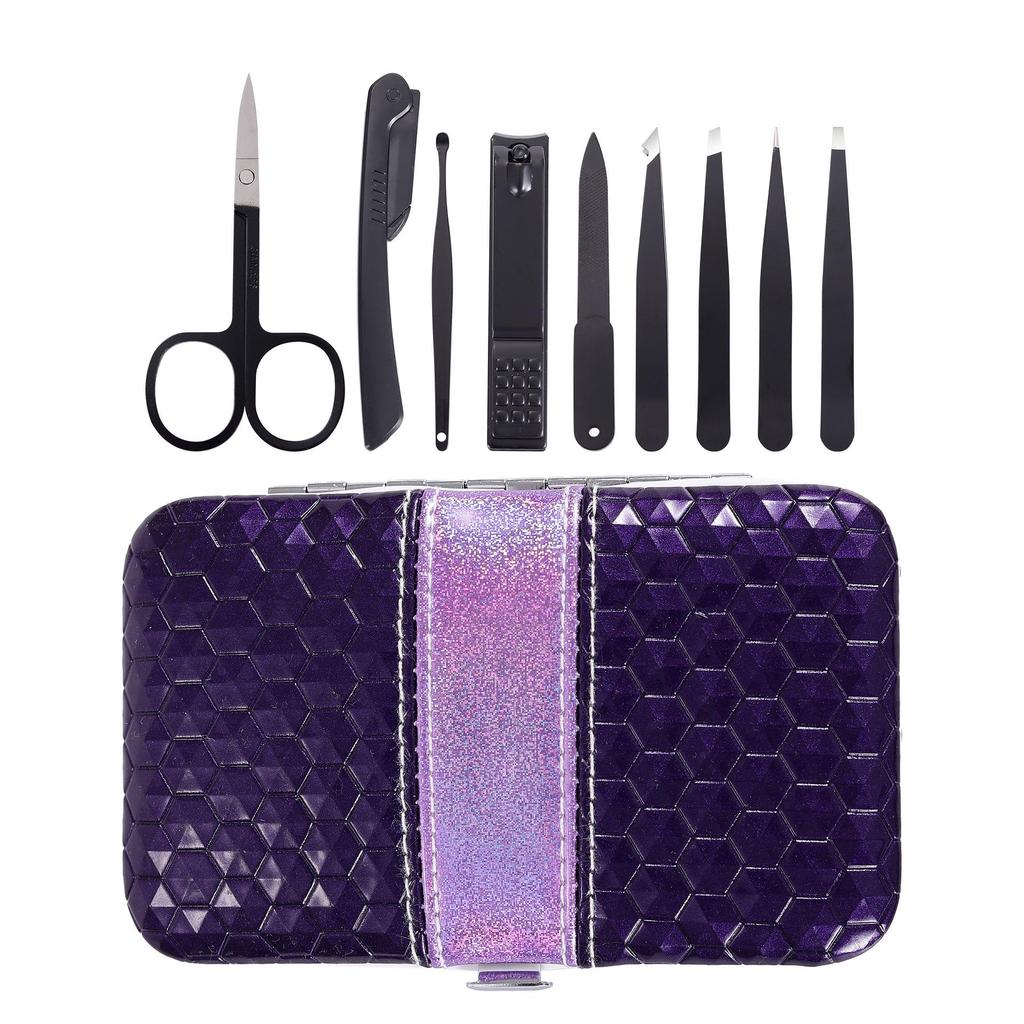 Portable Manicure Tool Set with High-Precision Tweezers, Eyebrow Trimmer & Nail Clippers 