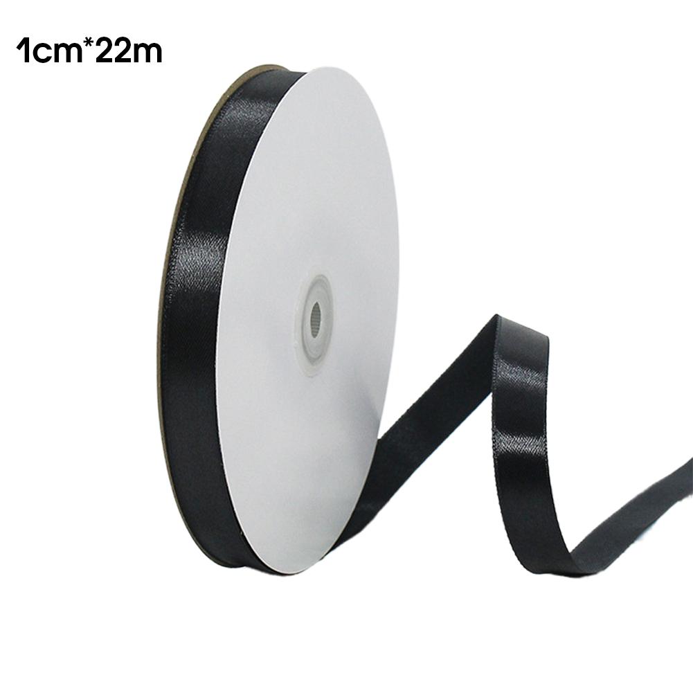 Satin Ribbon Black Polyester Gift Wrapping Bow for Wedding Cake Bouquet DIY Craft Hair Accessory Decoration