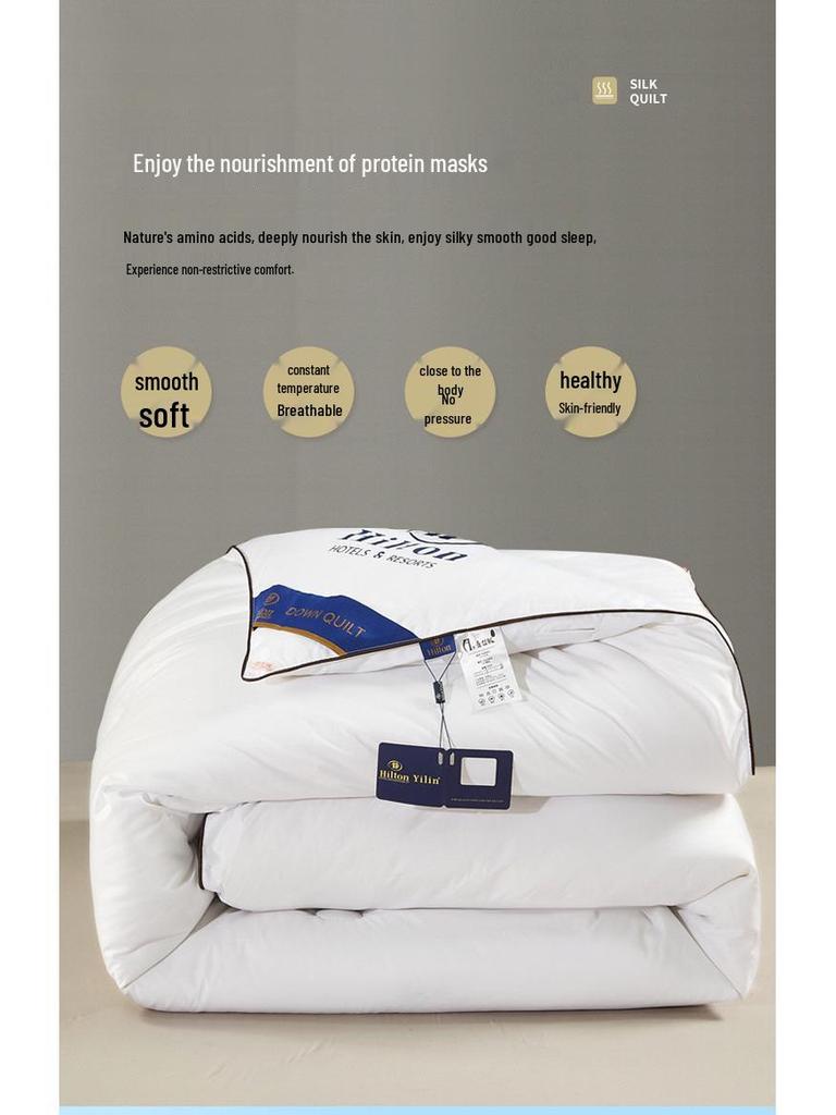 Hilton Hotel Silk Quilt for All Seasons – Double Student Dormitory Cotton Gift Quilt