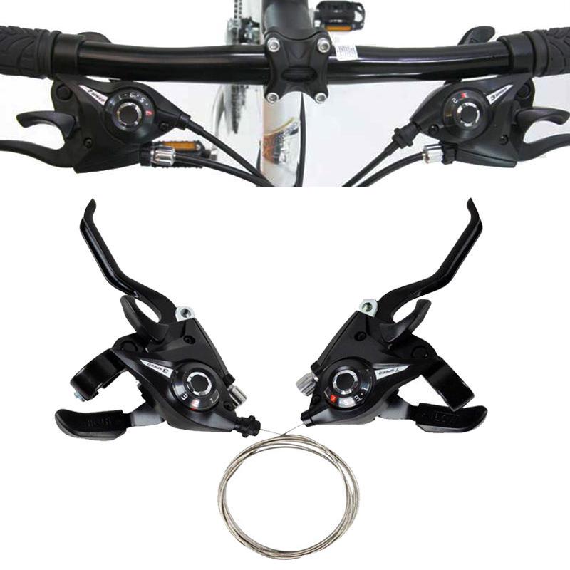 

Велосипедные тормозные рычаги переключения передач, комплект переключателей для горного велосипеда, комплекты рычагов переключения левого и правого тормозных рычагов с индикатором передачи, замена тросов переключения передач