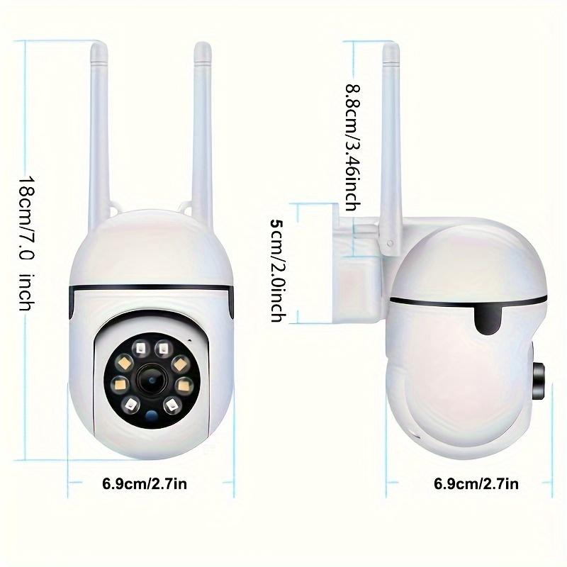 1pcs Wireless 1080p HD Smart Security Camera: Wi-Fi, Pan/Tilt/Zoom, Color Night Vision, 2-Way Audio, Motion Tracking for Monitoring, Indoor/Outdoor