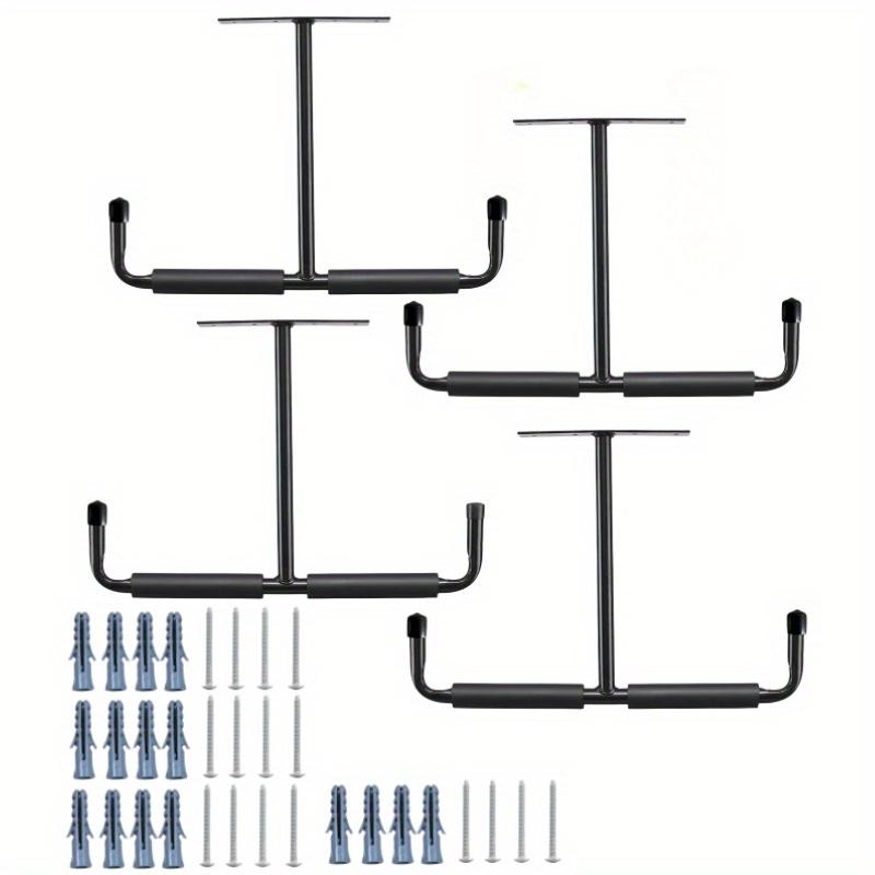 1/2/4Pcs Heavy Duty Garage Storage Hook Rack, Ceiling Installation for Hanging Ladders, Hoses, Wood & Bulky Items, Ideal