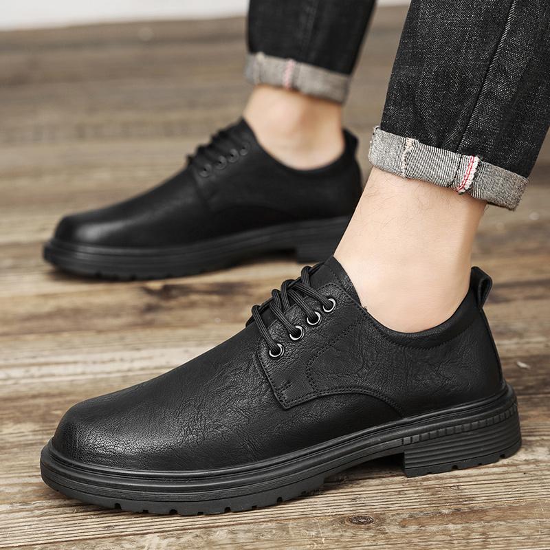 Модные мужские туфли из натуральной кожи на шнуровке — фото 7