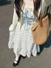 Gentle wind sweet small fresh floral strap dress girls summer new niche lace butterfly long skirt