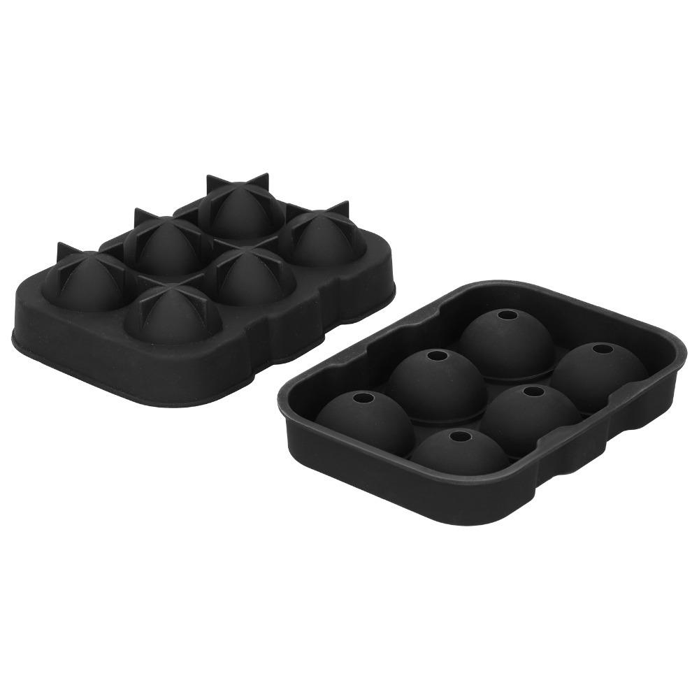 6 Cavity Ice Ball Maker With Lid Silicone Ice Cube Tray Reusable Sphere Ice Mold Party