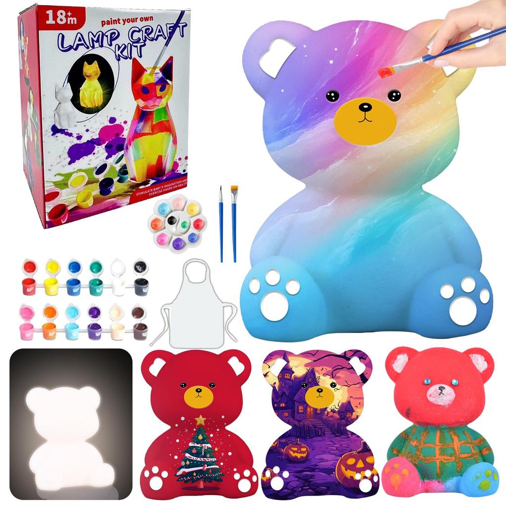 Drawable Animal Lamp Drawing Kit Paint Set Craft Kit DIY Handmade Kit Indirect Lighting Night Light Making Toy Boy Girl Birthday School Festival