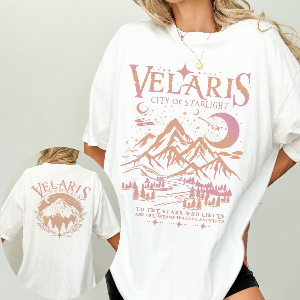 Women Retro Dark Academic ACOTAR Velaris Shirt Sarah J Maas Book Lover Gift Loose Retro Shirt Unisex Tee Fantasy Apparel Y2K Top