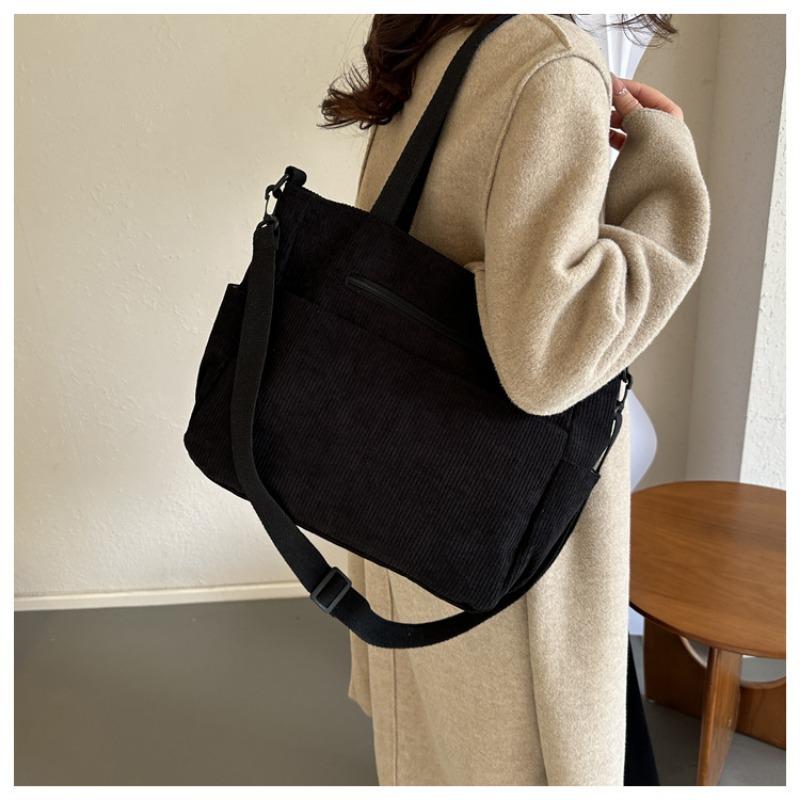Casual Large Capacity Solid Color Tote Bag Hundred Shoulder Tote Crossbody Bag