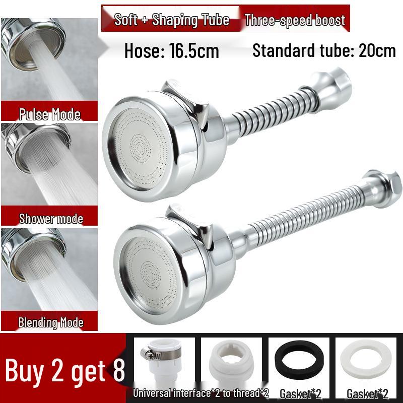 

Універсальний поворотний аератор для кухонного змішувача: Захист від бризок, Економія води, Подовжувач для розпилювача