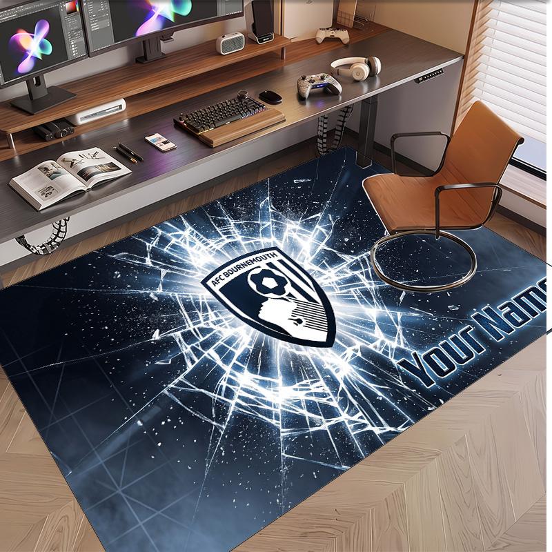 Personalized Crystal Velvet Carpet Bournemouth Football Pattern Non Slip Floor Rug
