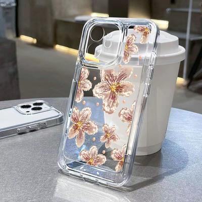 Transparente, weiche Telefonhülle für iPhone 16 Funda iPhone 11 13 14 15 12 Pro Max XR X Xs 7 8 Plus 16promax Silikon-Blumenabdeckungen