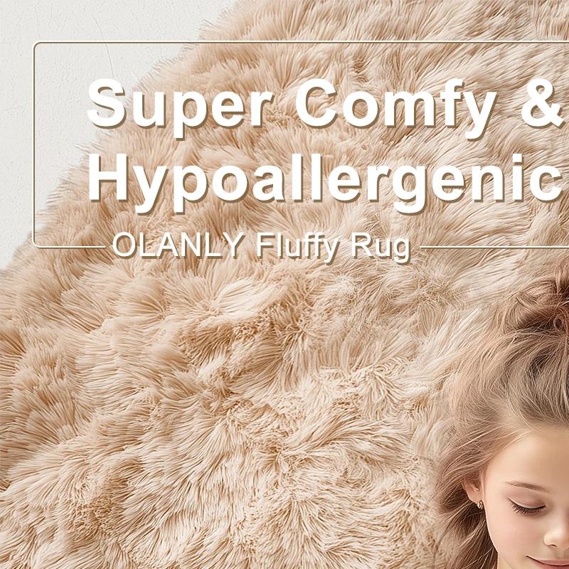 Plush Carpets Fluffy Ultra Soft Indoor Modern Area Rugs Living Room Play Mats Fluffy Round Rugs For Girls Bedroom