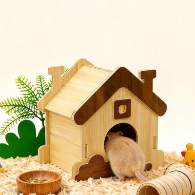 Hamster Habitat Wooden Funny Pet Supplies Wooden Hamster House Small Pet Habitat For Gerbil Bunny Chinchilla Ferret Hedgehog