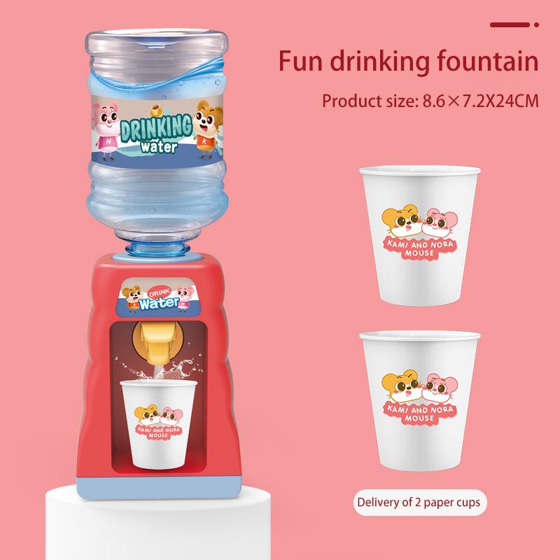 Mini Vanndispenser for Barn Barn Gave Søt Kaldt/Varmt Vann Juice Melk Drikke Fontene Simulering Tegneserie Gris Kjøkken Leke