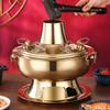 Briquette-Heated Pot Copper-Colored with Chimney Traditional