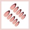 Long Teardrop Press On Nails Pearl Sweet French Fake Nail Tips