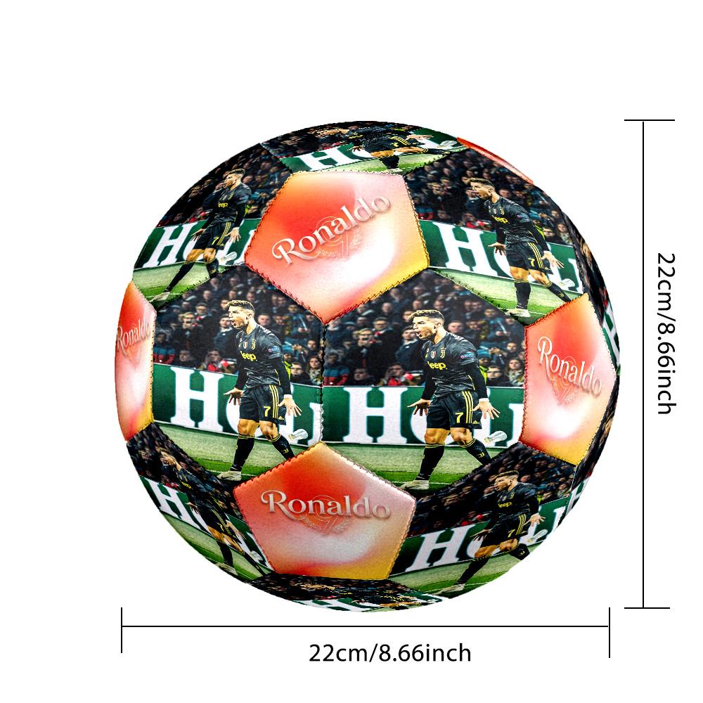 Ronaldo's Cristiano Ronaldo Celebration Size 5 Soccer Ball Machine-Stitched Indoor/Outdoor Training and Matches Soccer Accessory