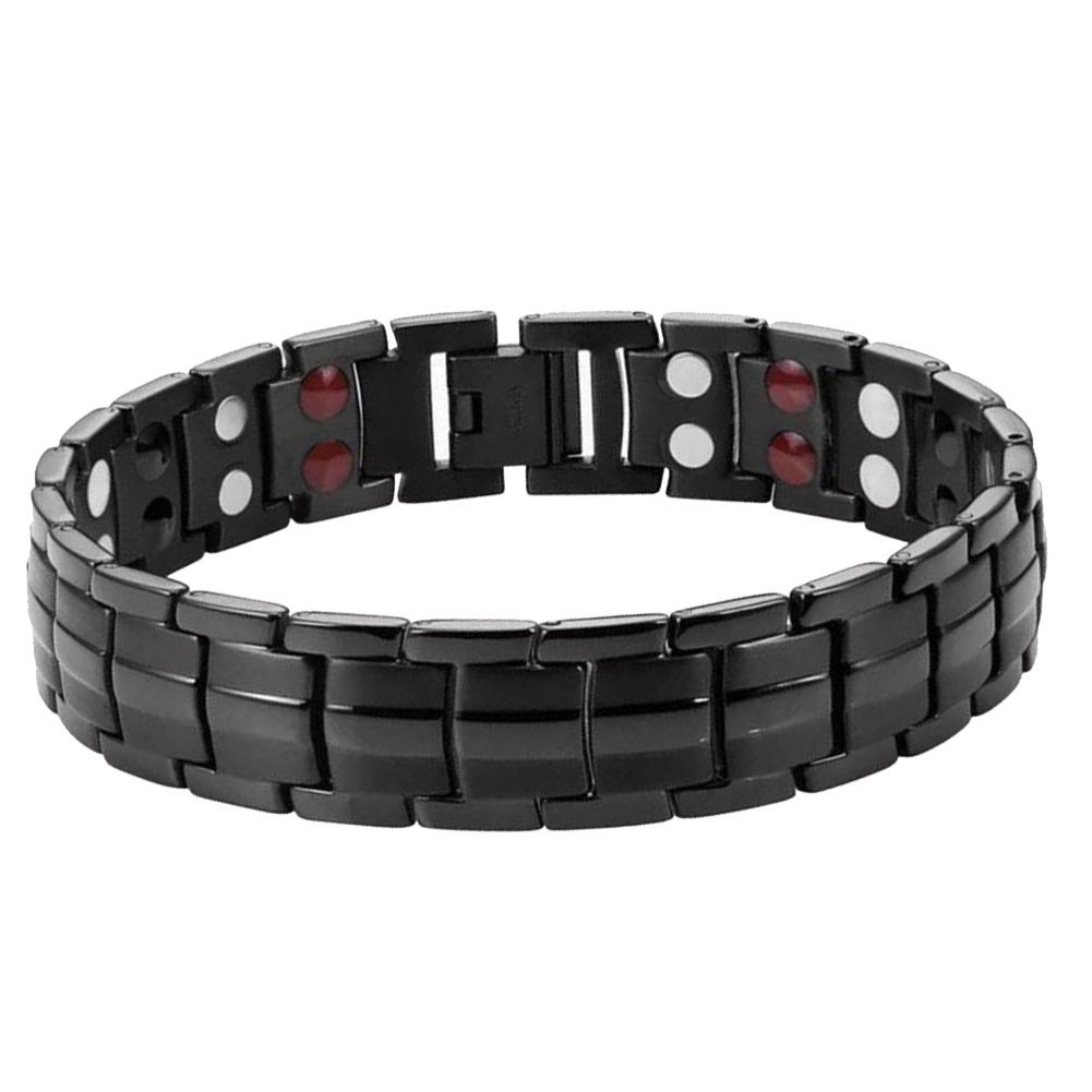 Unisex Magnetic Health Bracelet Health Bracelet Black Titanium Steel Power Therapy Weight Loss Fat Burning
