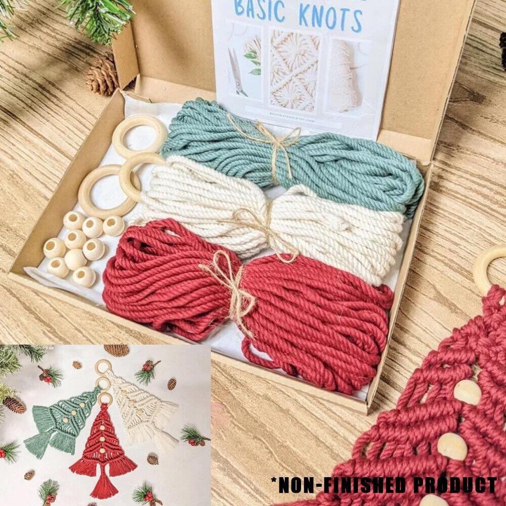 3PCS/Set Cotton Thread Christmas Tree Handmade Cotton Rope Hanging Ornaments Christmas