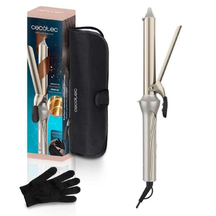 Fer à boucler Cecotec SurfCare CurlClip 25mm. Revêtement céramique, kératine et huile d'argan