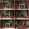 Mocsicka Christmas Photography Background Home Decoration Family Photo Backdrop Room Xmas Tree Fireplace Pattern Shooting Banner