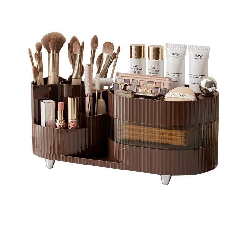 Cosmetic Organizer Makeup Storage Box Desktop Dustproof Rotating Pen Holder Layers Large Capacity Jewelry Lipstick Makeup Boxes