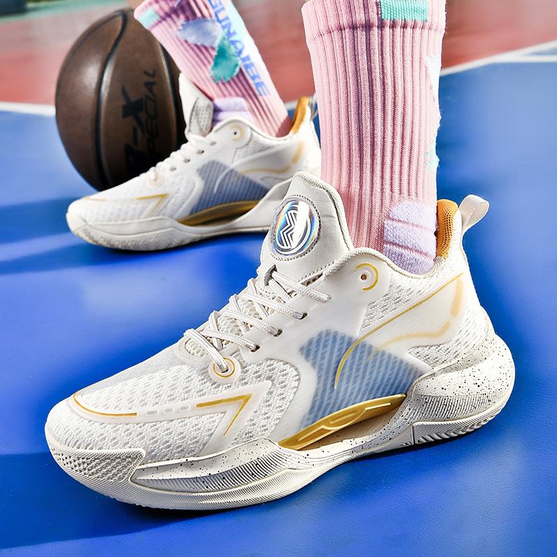Flash cushioning white basketball shoes student sharp blade actual combat high school entrance examination breathable sports shoes