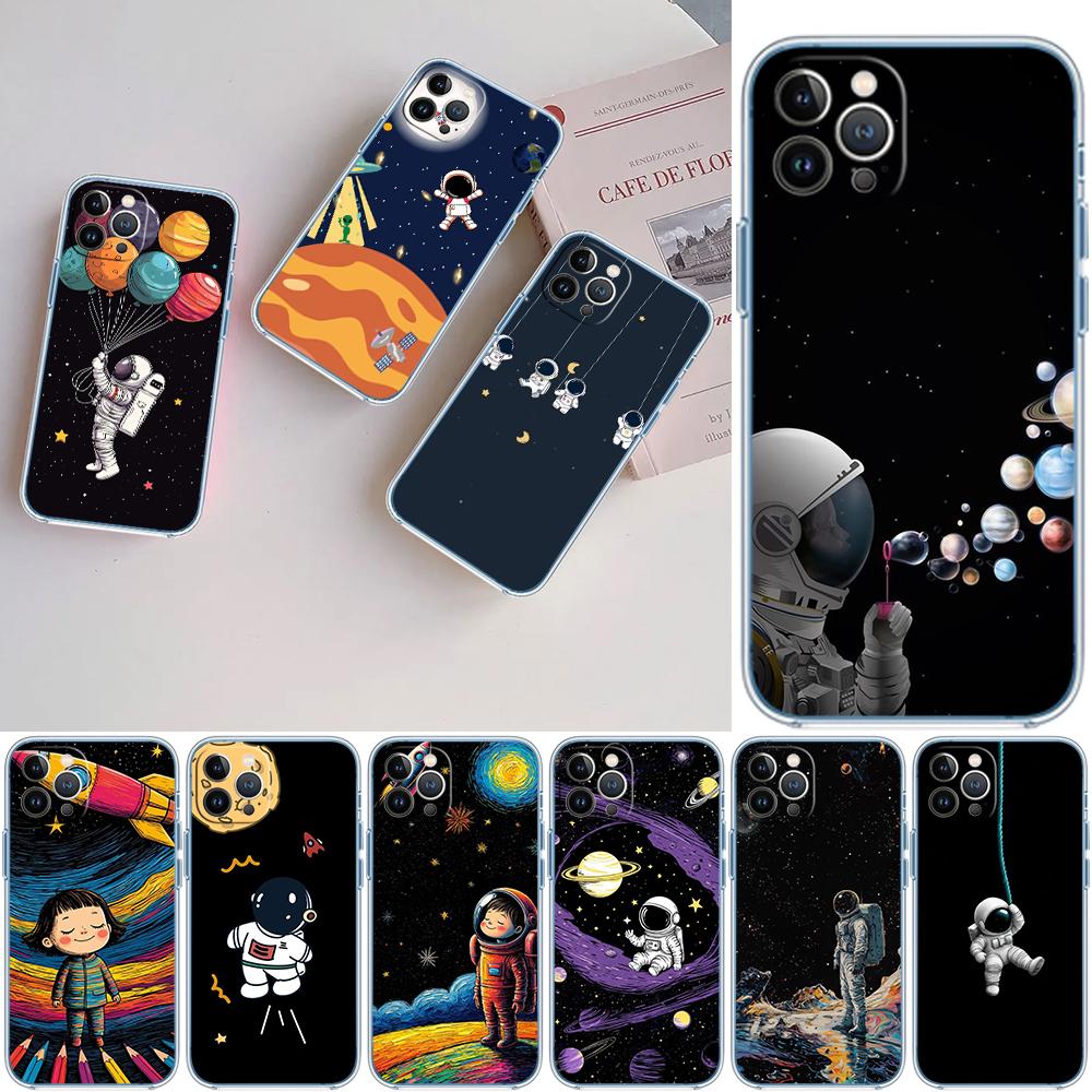 LO12 Astronaut Space Moon Case for Motorola G10 G20 G30 G31 G32 G34 G35 G41 G42 G50 G51 G52 G55 G60 G60S G62 G71 G72 G75