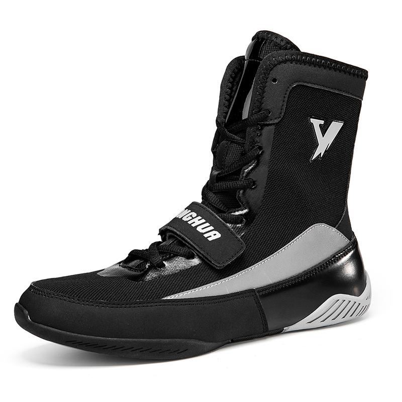 

Нескользящие новые супер легкие боевые ботинки для мужчин и женщин, профессиональные борцовские ботинки для спортзала, нейтральная дышащая спортивная обувь 38 чёрный
