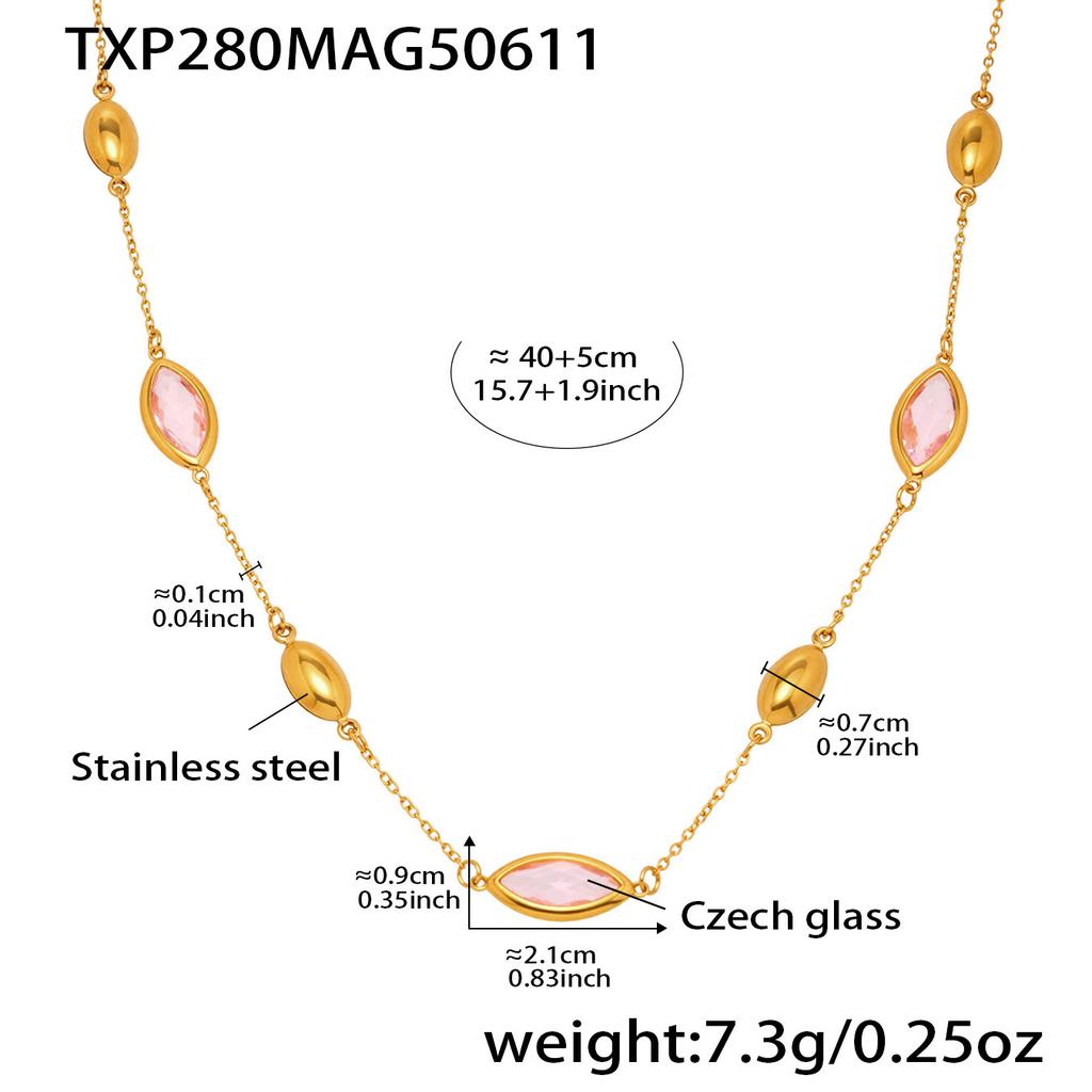 6 barev fazetované české skleněné náhrdelníky náramky visací náušnice na řetízku z nerezové oceli náramek náušnice pro ženy