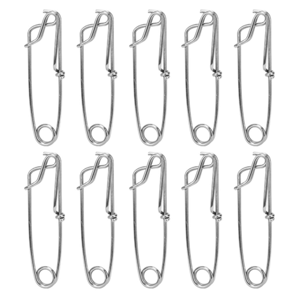 10Pcs Stainless Steel Longline Branch Hangers Snap Clip Tuna Clamp Fishing Tackle 2.6X100mm