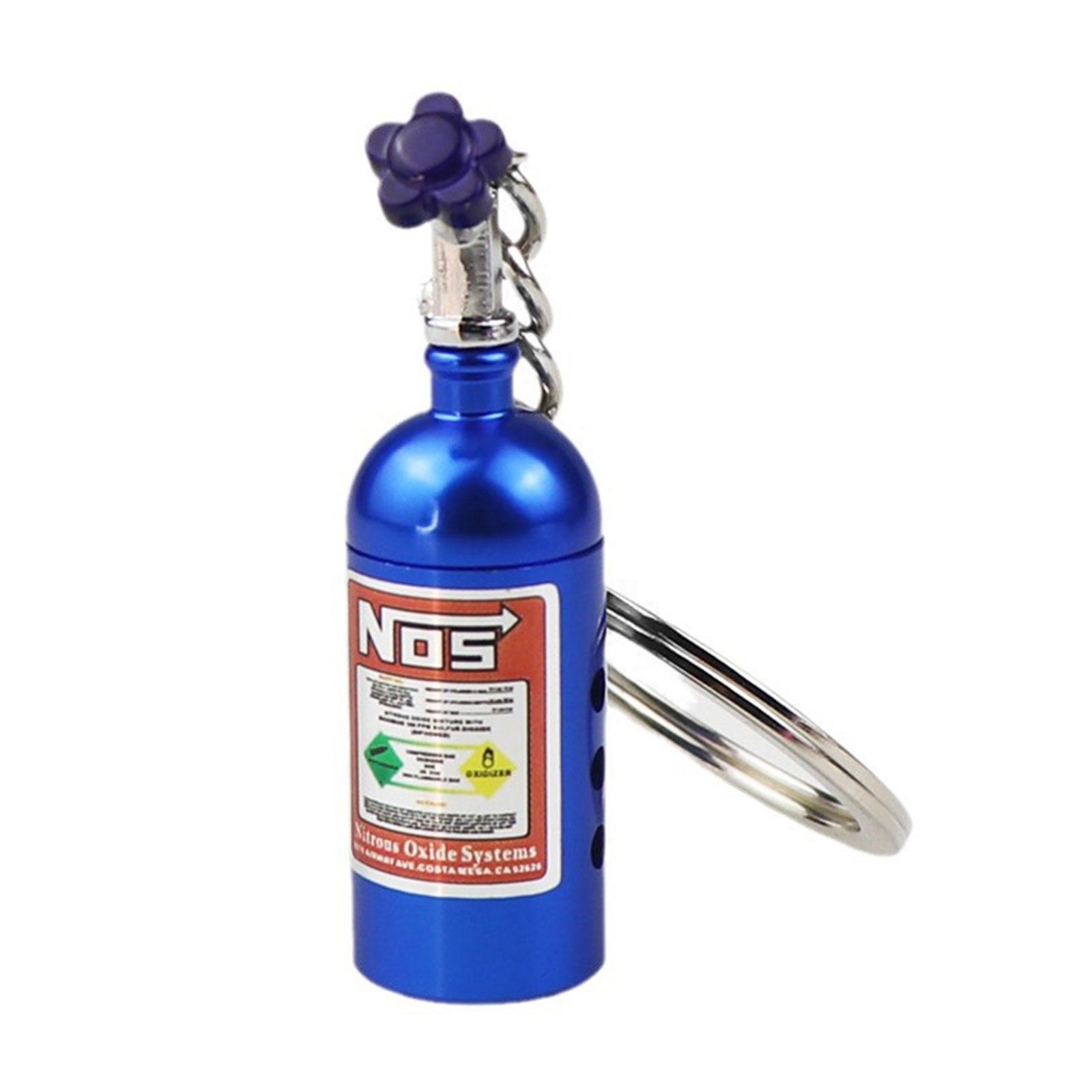 

Креативный брелок в виде бутылки NOS Nitro с ароматизированным бальзамом-наполнителем, аксессуар для автомобиля для автолюбителей и тех, кто ведет модный образ жизни синий
