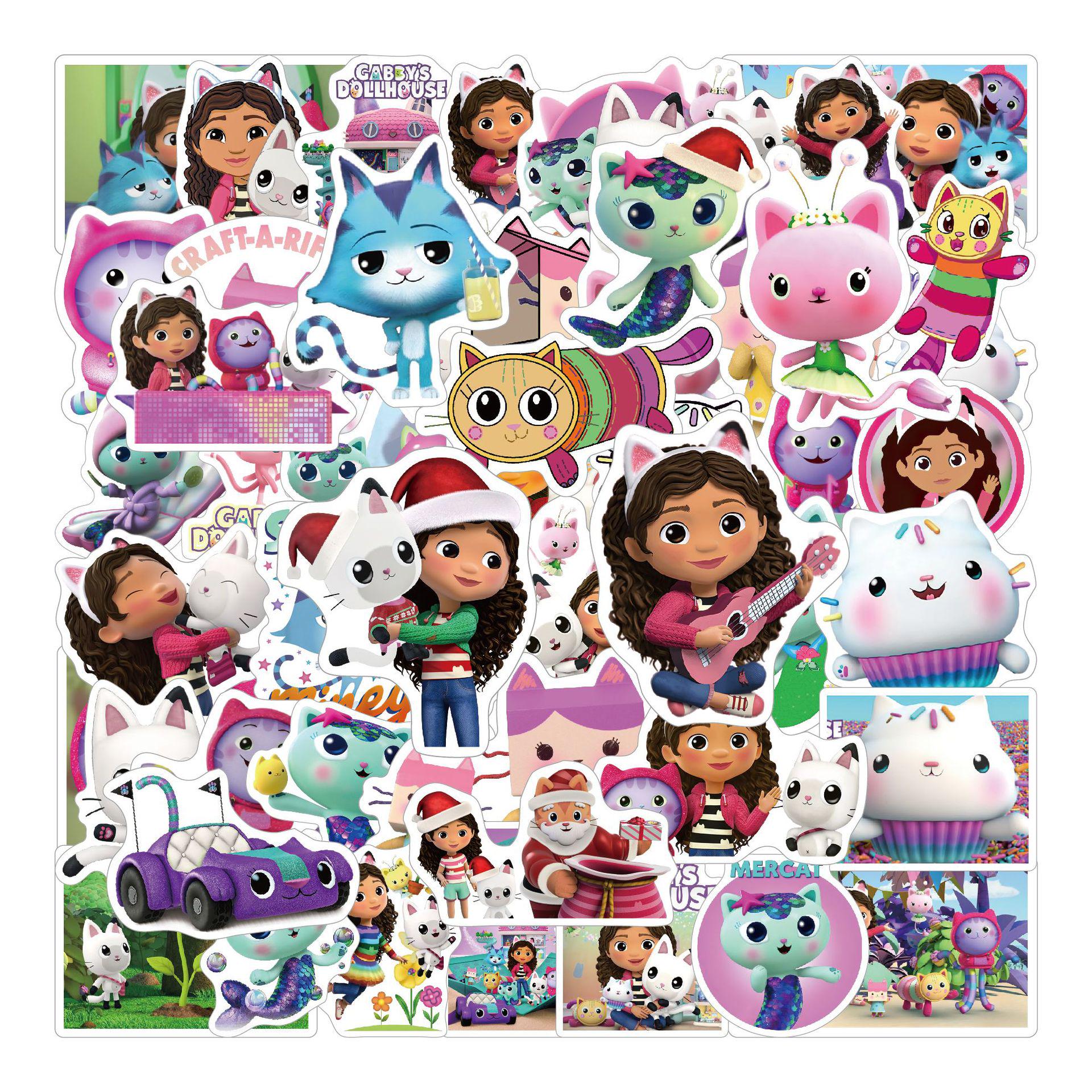 

Gaby Doll Glossy 50-Piece Waterproof Cartoon Stickers for Suitcases 5-6.5 CM
