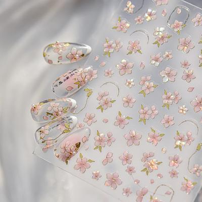 Tomoni Dreamy Fresh Heißfolien-Nagelsticker - Feenrosa-Rosen-Design