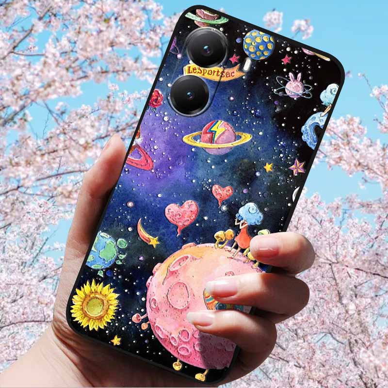 For Xiaomi Poco X7 Pro 3D Relief Flower Emboss Soft Silicone Case Cartoon Painted Back Cover for Poco X7 Pro with 3D Relief Case