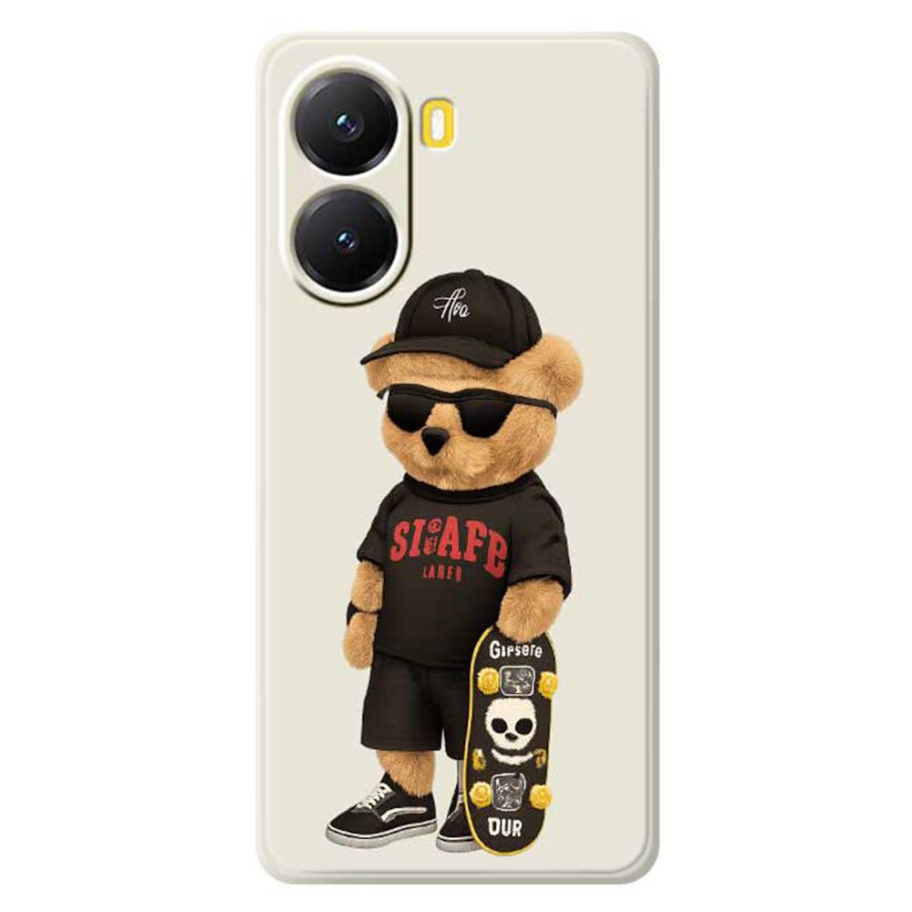 For Xiaomi Redmi Turbo 4 5G/Poco X7 Pro 5G Case Cool Bear Pattern Printing Straight Edge TPU Phone Back Cover