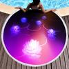 Lotus Pattern Round Beach Blanket, Microfiber Quick Dry Towel with Tassels for Picnic Bathroom Pool Surfing Outdoor Meditation