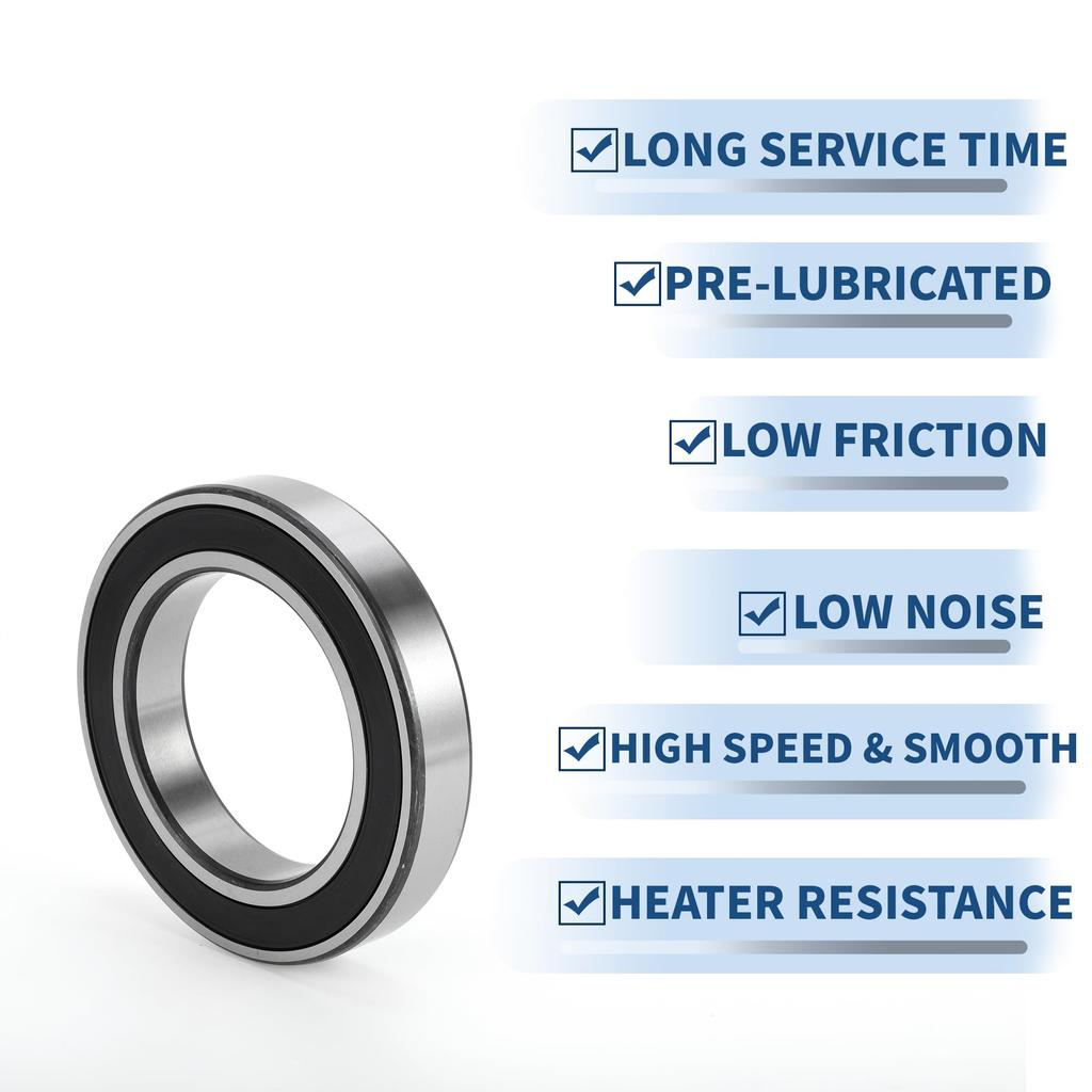ACROPIX 6016VV Rillenkugellager P5 80x125x22mm Geschmiertes Lager Doppelte Gummidichtung Schwarz Silberfarben Roller Skateboard Rad &