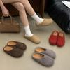 Mao Mao Baotou Slippers Women's Outerwear Half-toboken Soft Bottom Velvet Retro Ugly and Cute Boken Tide